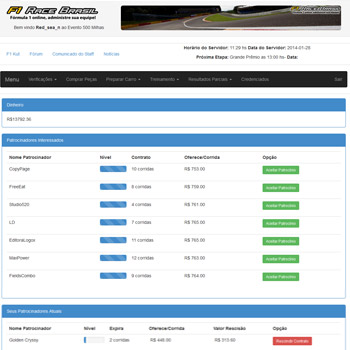 F1 Race Brasil - Página de Patrocinadores das 500 milhas
